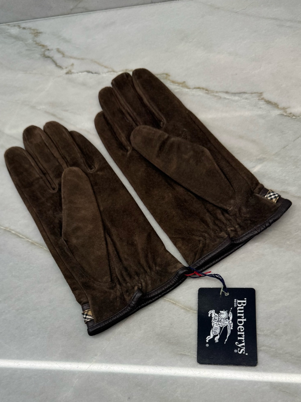NWT Vintage Burberrys Brown Leather Gloves - Picture 4 of 5